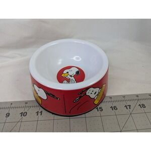 Trudeau Peanuts Snoopy Pet Dish Red White